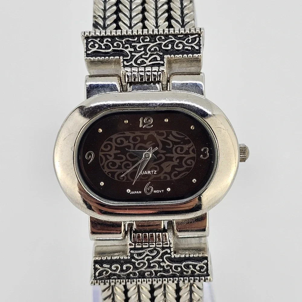 Cuff Women's Watch 34MM Brown Dial Two Tone Bracelet 6